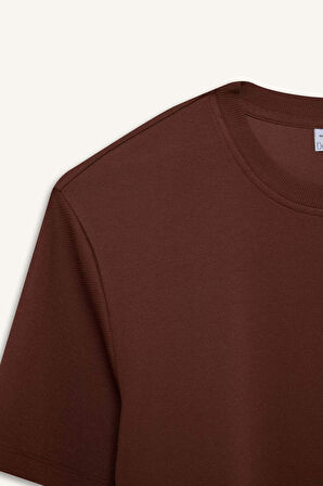 DeFacto Regular Fit Bisiklet Yaka Dokulu Basic Düz Kısa Kollu Twill Tişört D7912AX25SPBN319