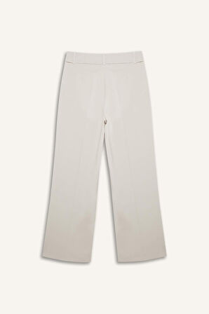 Wide Leg Kumaş Pantolon Üç Cepli Normal Bel Standart Boy