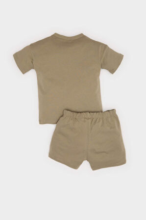 DeFacto Erkek Bebek Jurassic World 2'li Takım Kısa Kollu Tişört Beli Lastikli Şort E6922A525SMKH459