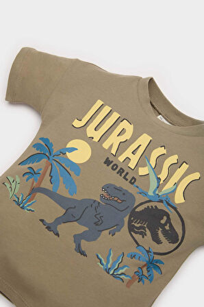 DeFacto Erkek Bebek Jurassic World 2'li Takım Kısa Kollu Tişört Beli Lastikli Şort E6922A525SMKH459