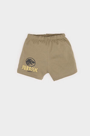 DeFacto Erkek Bebek Jurassic World 2'li Takım Kısa Kollu Tişört Beli Lastikli Şort E6922A525SMKH459
