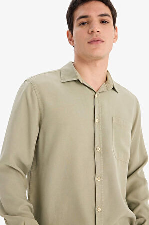 DeFacto 	Regular Fit Basic Düz Tensel Uzun Kollu Gömlek B2907AX25SPKH373