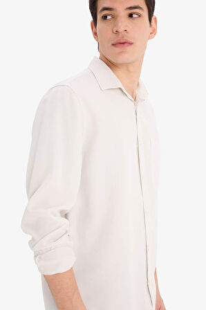 DeFacto Regular Fit Basic Düz Tensel Uzun Kollu Gömlek B2907AX25SPGR503