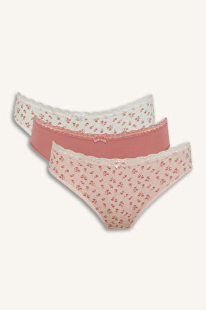 DeFacto Dantel Detaylı 3'lü Brief Külot-Fall in Love E7663AX25SPBR96