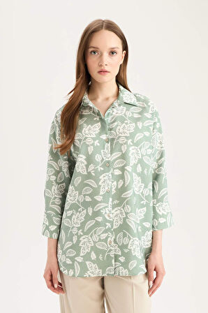 DeFacto Regular Fit Desenli Uzun Kollu Gömlek C3818AX25SPKH434