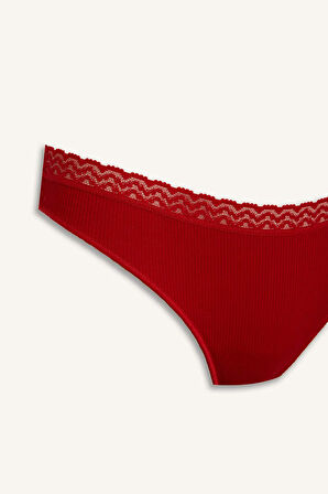 Fall in Love Dantel Detaylı Ribana 3'lü Slip Külot