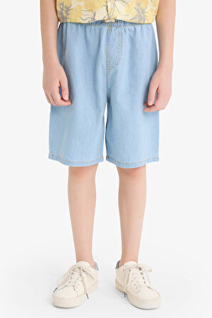 DeFacto Erkek Çocuk Beli Lastikli Jean Şort D8575A825SMNM39