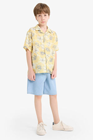 DeFacto Erkek Çocuk Beli Lastikli Jean Şort D8575A825SMNM39