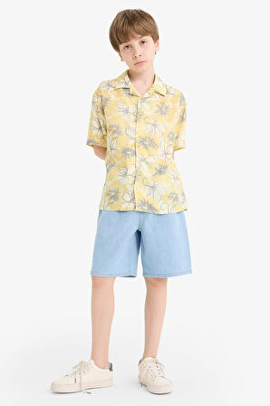 DeFacto Erkek Çocuk Beli Lastikli Jean Şort D8575A825SMNM39