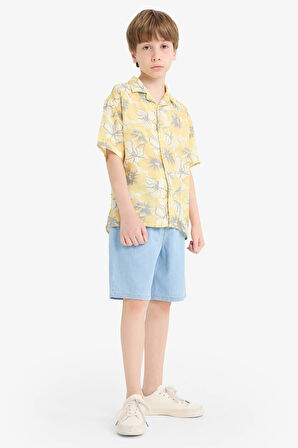 DeFacto Erkek Çocuk Beli Lastikli Jean Şort D8575A825SMNM39