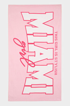 Kız Çocuk Desenli Dokuma Plaj Havlusu