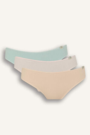 DeFacto Ribana 3'lü Askılı Slip Külot-Fall in Love D6404AX25SPGN1169