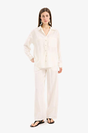 Regular Fit Esnek Belli Plaj Pantolonu-Fall in Love