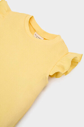 DeFacto Kız Bebek 2'li Takım Kısa Kollu Tişört Çiçekli Krinkıl Viskon Pantolon E7798A525SMYL142