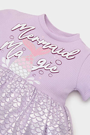 DeFacto Kız Bebek Baskılı Kısa Kollu Yazlık Tül Elbise E7837A525SMPR249