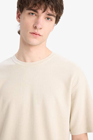 DeFacto Boxy Fit Bisiklet Yaka Kısa Kollu Tişört D5482AX25SPBG791