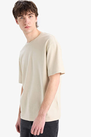 DeFacto Boxy Fit Bisiklet Yaka Kısa Kollu Tişört D5482AX25SPBG791