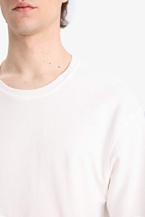 DeFacto Boxy Fit Bisiklet Yaka Kısa Kollu Tişört D5482AX25SPER105