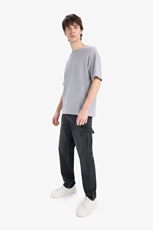 DeFacto Boxy Fit Bisiklet Yaka Kısa Kollu Tişört D5482AX25SPGR445