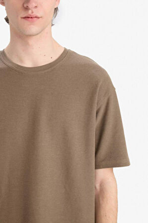 DeFacto Boxy Fit Bisiklet Yaka Kısa Kollu Tişört D5482AX25SPKH154