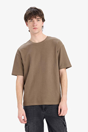 DeFacto Boxy Fit Bisiklet Yaka Kısa Kollu Tişört D5482AX25SPKH154