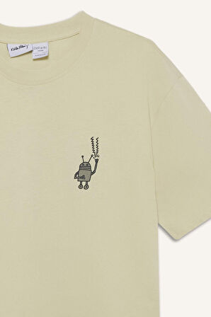DeFacto %100 Pamuk Keith Haring Boxy Fit Bisiklet Yaka Kısa Kollu Tişört E3257AX25SMER149