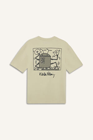 DeFacto %100 Pamuk Keith Haring Boxy Fit Bisiklet Yaka Kısa Kollu Tişört E3257AX25SMER149