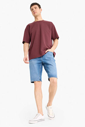 Regular Fit Jean Bermuda Şort
