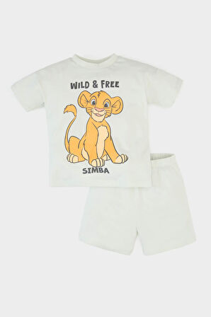 Erkek Bebek Disney Lion King 2'li Takım Kısa Kollu Tişört Beli Lastikli Şort