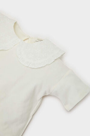 DeFacto Kız Bebek Dantel Yaka Kısa Kollu Tişört C3982A525SMER105