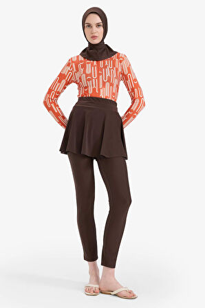 Regular Fit Baskılı Hızlı Kuruyan Su İtici 5'li Burkini Takım