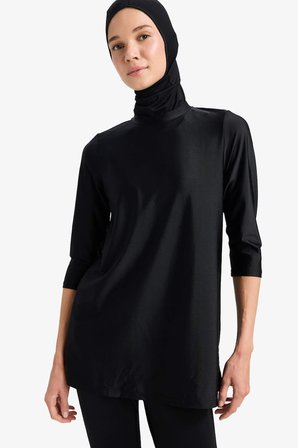 DeFacto 4'lü Hızlı Kuruyan Burkini Tesettür Basıc Mayo Takım E3513AX25HSBK81