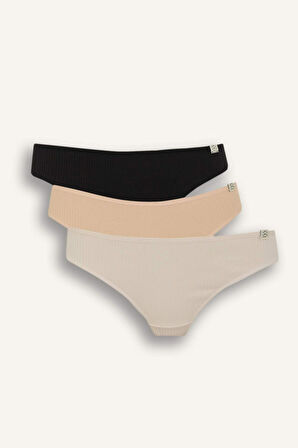 DeFacto Ribana 3'lü Askılı Slip Külot-Fall in Love E4896AX25SPOG614