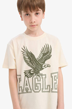 DeFacto Erkek Çocuk 2'li Takım Baskılı Kısa Kollu Tişört Şort E8826A825HSER100