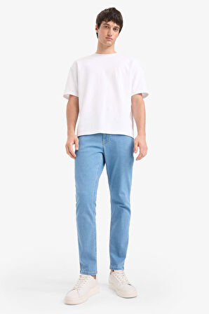 DeFacto Pedro Slim Fit Dar Kalıp Normal Bel Dar Paça Jean Pantolon E7436AX25SMNM39