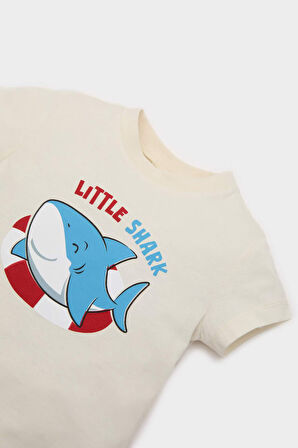 DeFacto Erkek Bebek 2'li Takım Baskılı Kısa Kollu Waffle Tişört Beli Lastikli Alt E7933A525SMER98