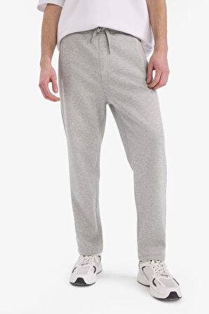 Regular Fit Fleto Cepli Düz Paça Kalın Sweatshirt Kumaşı Eşofman Altı