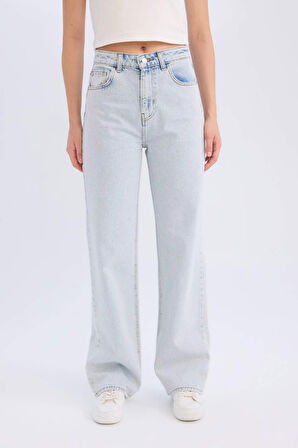 90's Wide Leg Yüksek Bel Geniş Paça Uzun Jean Pantolon