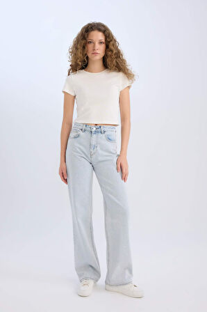 90's Wide Leg Yüksek Bel Geniş Paça Uzun Jean Pantolon