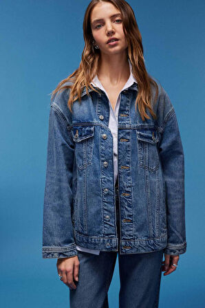 Oversize Geniş Kalıp Jean Ceket