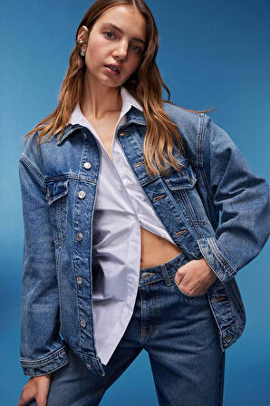 Oversize Geniş Kalıp Jean Ceket