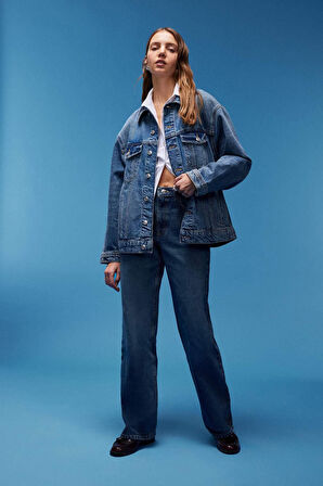 Oversize Geniş Kalıp Jean Ceket