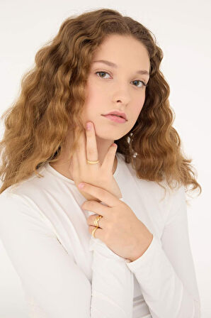 Kadın 4'lü Mat Silver Yüzük