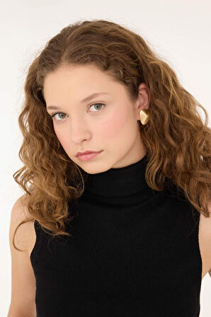 Kadın 2'li Mat Gold Küpe