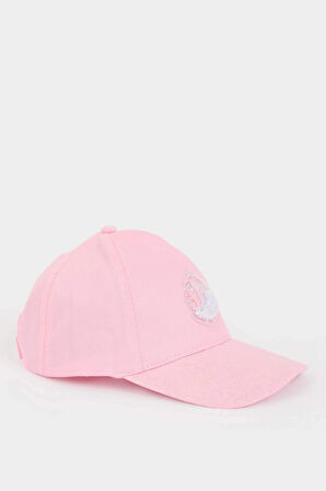 Defacto D8427 Pembe Kız Çocuk 3D Pamuklu Cap Şapka