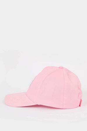Defacto D8427 Pembe Kız Çocuk 3D Pamuklu Cap Şapka
