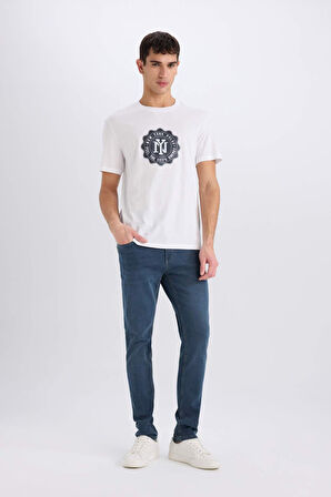 DeFacto %100 Pamuk Regular Fit Bisiklet Yaka Pamuklu Baskılı Kısa Kollu Tişört D7935AX25SPWT34