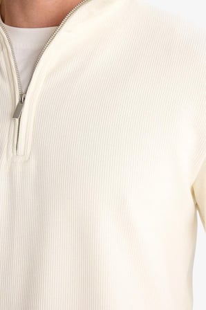 DeFacto Comfort Fit Dik Yaka Dokulu Yarım Fermuarlı Waffle Sweatshirt D7543AX25SPER138