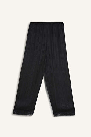 DeFacto Fall in Love Tül Pijama Takım Askılı Dantelli Üst Esnek Belli Uzun Alt D8684AX24WNBK27