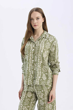 Regular Fit Desenli Uzun Kollu Gömlek